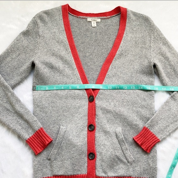 Gray and Coral Caslon Cardigan Sweater - Picture 2 of 5